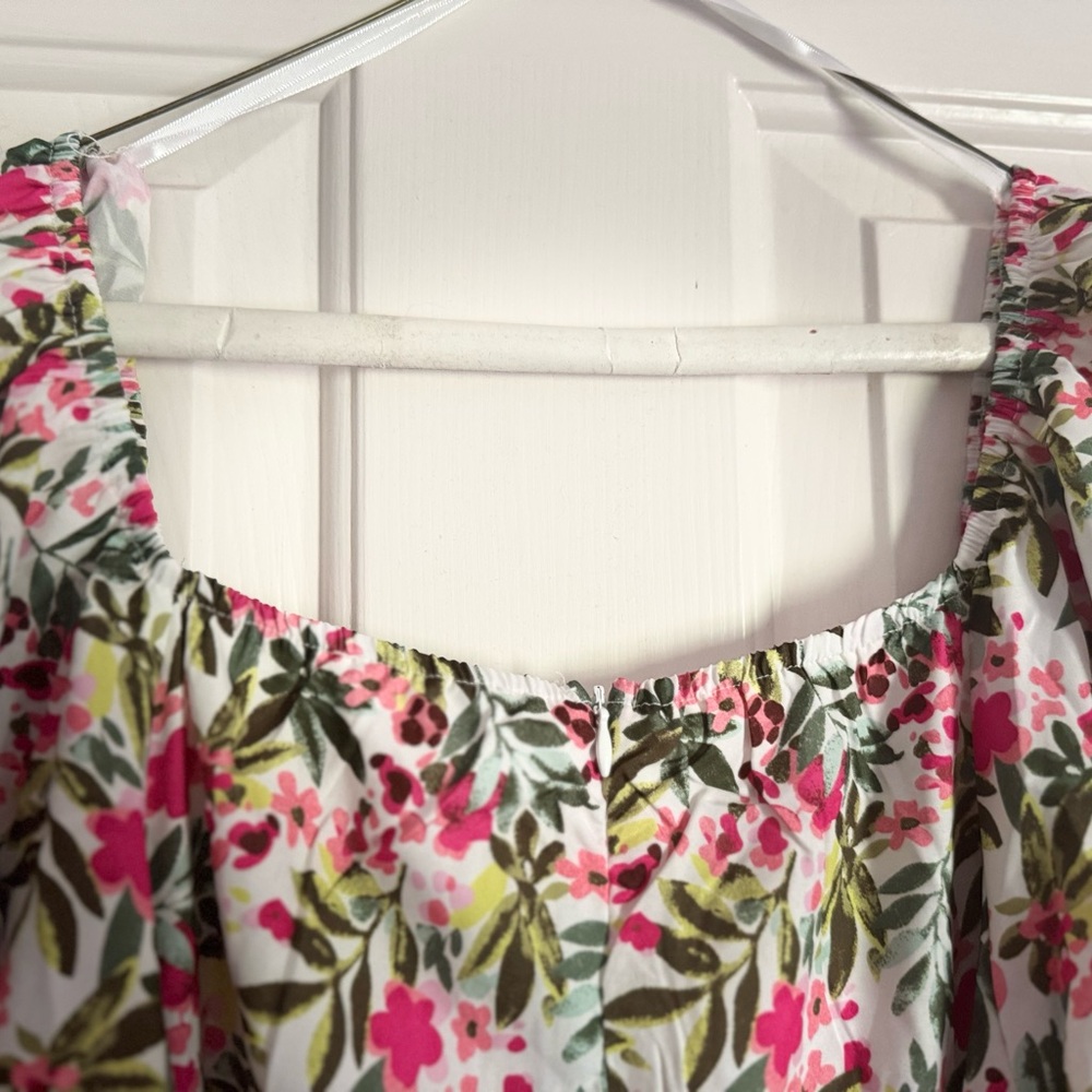 NWOT First Love Pink and Green Floral Mini - Picture 4 of 6